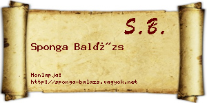 Sponga Balázs névjegykártya